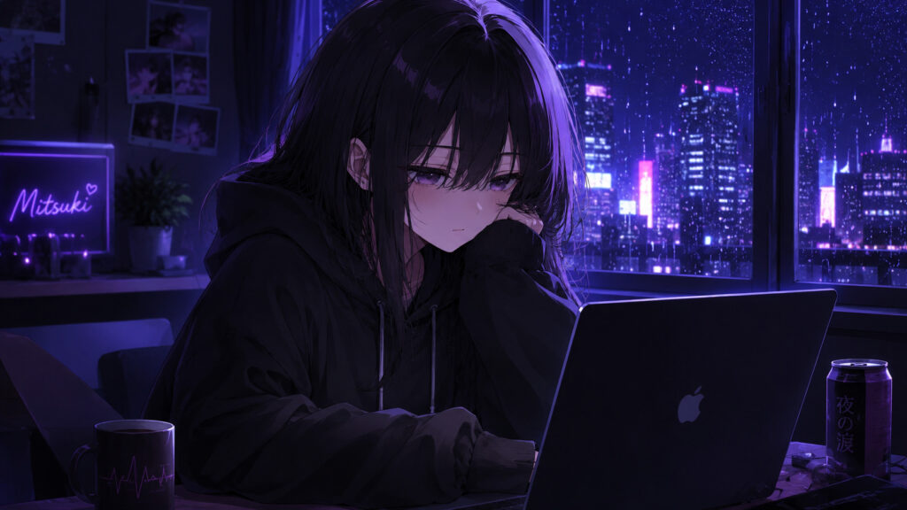 パソコンを眺めるナイトナビネット運営